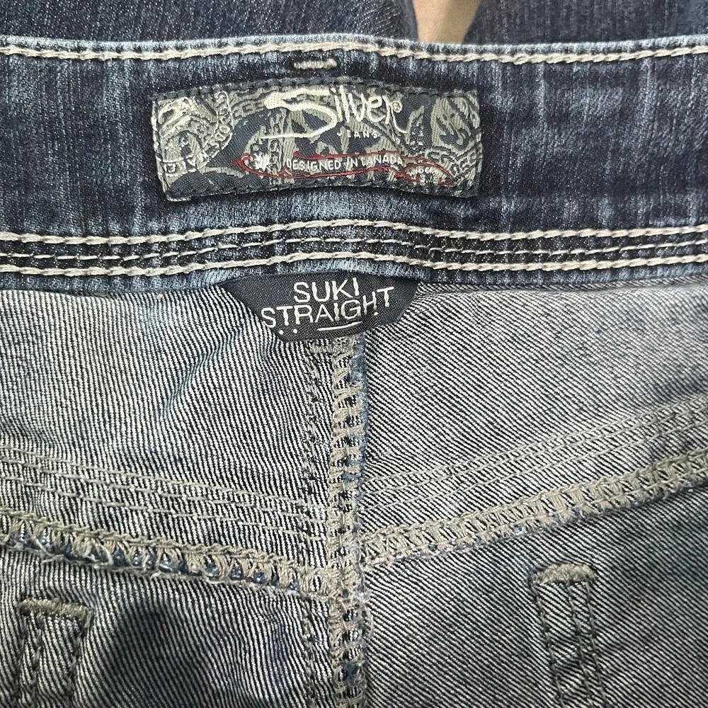 Silver Jeans Co. Suki Straight Jeans Womens Size 32 Blue Dark Wash Denim‎ Casual